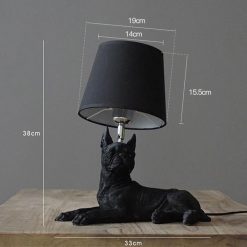 Elegant Retro Dog-inspired Table Lamp High Ticket GlamorousDogs Black Boston Terrier 