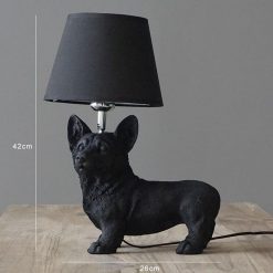 Elegant Retro Dog-inspired Table Lamp High Ticket GlamorousDogs Black Corgi 