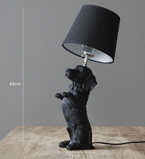 Elegant Retro Dog-inspired Table Lamp High Ticket GlamorousDogs Black Dachshund
