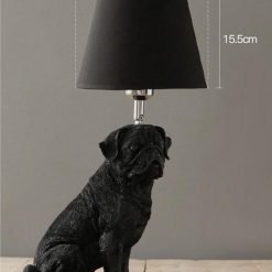 Elegant Retro Dog-inspired Table Lamp High Ticket GlamorousDogs Black Pug 