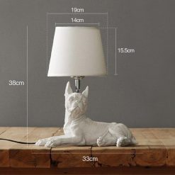 Elegant Retro Dog-inspired Table Lamp High Ticket GlamorousDogs White Boston Terrier 