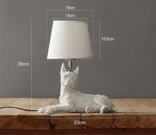 Elegant Retro Dog-inspired Table Lamp High Ticket GlamorousDogs White Boston Terrier