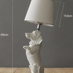 Elegant Retro Dog-inspired Table Lamp High Ticket GlamorousDogs White Dachshund 