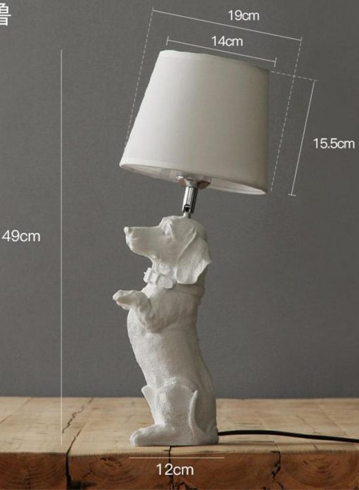 Elegant Retro Dog-inspired Table Lamp High Ticket GlamorousDogs White Dachshund