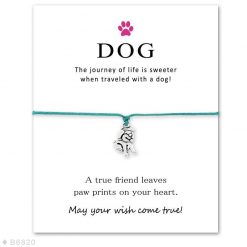 Elegant Silver Dog Paw Print Bracelet with a Wish Card Wish Card GlamorousDogs 10 