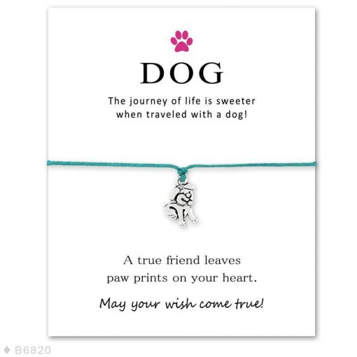 Elegant Silver Dog Paw Print Bracelet with a Wish Card Wish Card GlamorousDogs 10