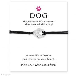 Elegant Silver Dog Paw Print Bracelet with a Wish Card Wish Card GlamorousDogs 12 