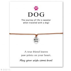 Elegant Silver Dog Paw Print Bracelet with a Wish Card Wish Card GlamorousDogs 4 
