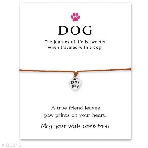 Elegant Silver Dog Paw Print Bracelet with a Wish Card Wish Card GlamorousDogs 4