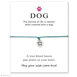 Elegant Silver Dog Paw Print Bracelet with a Wish Card Wish Card GlamorousDogs 6 