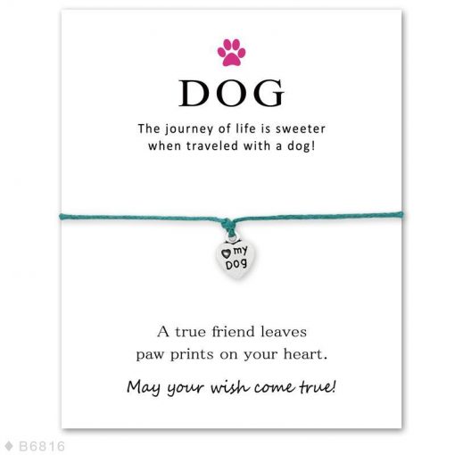 Elegant Silver Dog Paw Print Bracelet with a Wish Card Wish Card GlamorousDogs 6