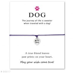 Elegant Silver Dog Paw Print Bracelet with a Wish Card Wish Card GlamorousDogs 7 