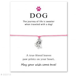 Elegant Silver Dog Paw Print Bracelet with a Wish Card Wish Card GlamorousDogs 8 