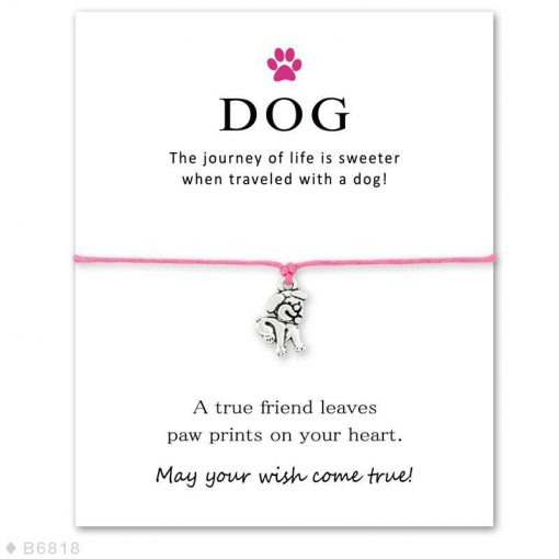 Elegant Silver Dog Paw Print Bracelet with a Wish Card Wish Card GlamorousDogs 8