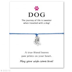 Elegant Silver Dog Paw Print Bracelet with a Wish Card Wish Card GlamorousDogs 9 
