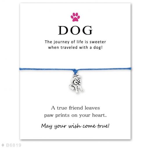 Elegant Silver Dog Paw Print Bracelet with a Wish Card Wish Card GlamorousDogs 9