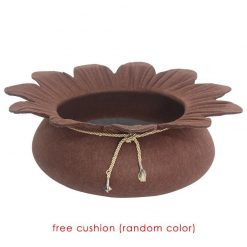 Flower-shaped Cat Bed Nest | Best Gift for Cat Owners July Test ATC GlamorousDogs Brown 39x14 CM 