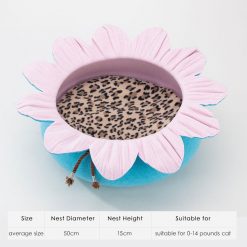 Flower-shaped Cat Bed Nest | Best Gift for Cat Owners July Test ATC GlamorousDogs Pink-Blue 39x14 CM 