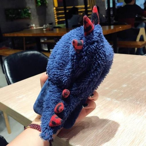 Fluffy Rabbit Hat Phone Case Stunning Pets Dinosaur Blue For iPhone X