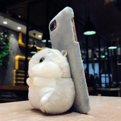Fluffy Rabbit Hat Phone Case Stunning Pets Gray Hamster For iPhone X 