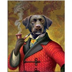 Funny Art Paintings Home accessories Stunning Pets Red Poor round 10x15
