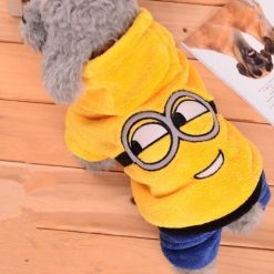 Funny Dog Clothes Warm Fleece Costume For Small Dogs Stunning Pets Yellow L 