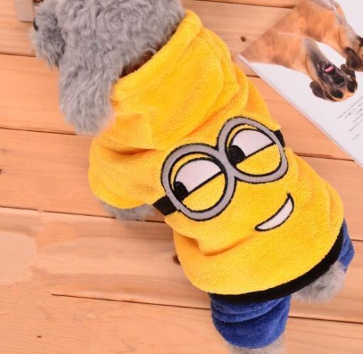 Funny Dog Clothes Warm Fleece Costume For Small Dogs Stunning Pets Yellow L