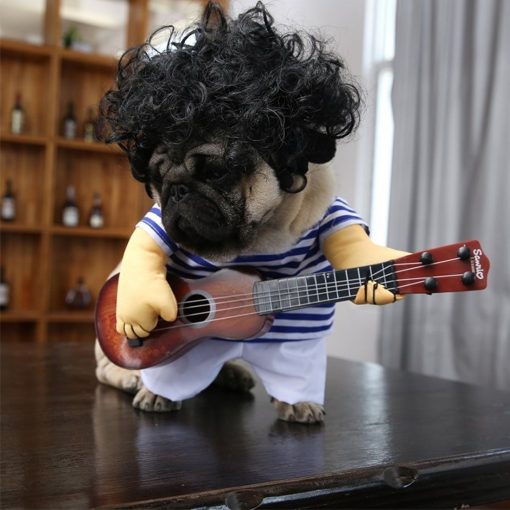 Funny Guitar Player Cosplay Costume Stunning Pets Blue L