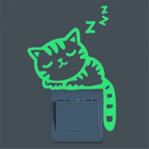Glow in the Dark Stickers Sleepy Cat Switch Sticker Stunning Pets Sleepy Cat