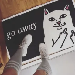 Go Away Cat Doormat Cat Doormat GlamorousDogs