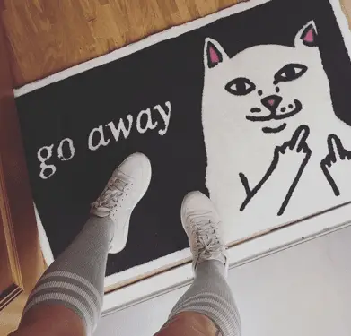 Go Away Cat Doormat Cat Doormat GlamorousDogs