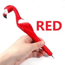 Hand Carved Wood Flamingo Pen Stunning Pets Red 