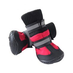 High Waist Waterproof Boots Dog boots GlamorousDogs Red XS 