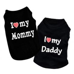 I Love Mommy/Daddy Soft Cotton Cat/Puppy Vest Outfit Stunning Pets 