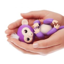 Interactive Baby Monkey Cling to Your Finger Stunning Pets Purple 