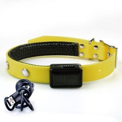 Keep them Visible with the Solar Chargeable LED Collar Stunning Pets Yellow S 