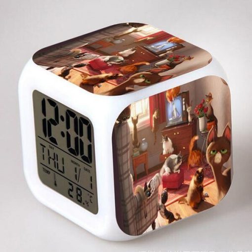 Kitten Changing-colour LED Digital Alarm Clock August Test GlamorousDogs Model 8
