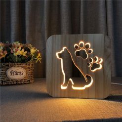 LED Night Light Wooden Lamp |Gift Idea for Pet Lovers July Test GlamorousDogs German Shepherd Lamp 