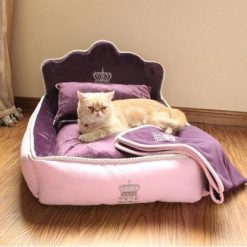 Luxury Princess Bed for Pets Stunning Pets Purple 53x36x33cm 