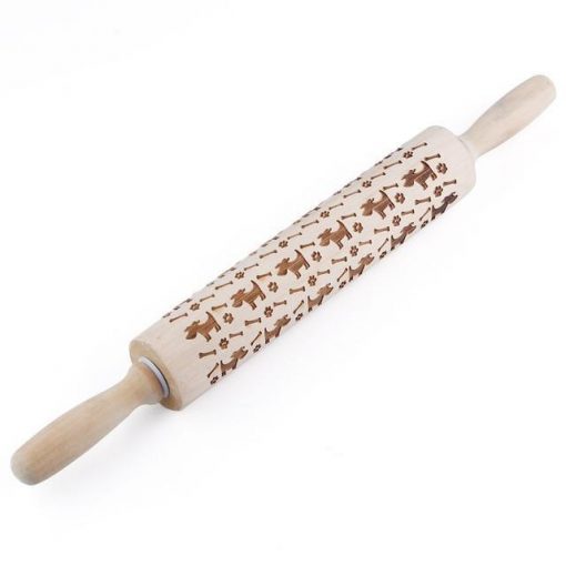 MAMA'SBAKING™: Embossed Rolling Pin Bakery, Make Your Baking Look As Delicious As it Tastes Cat Dog Christmas GlamorousDogs 17'' Dogs