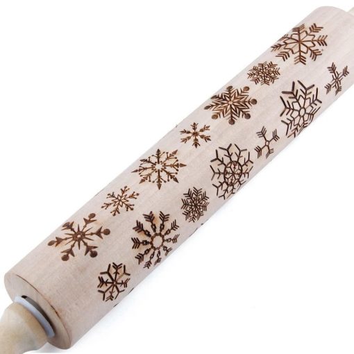 MAMA'SBAKING™: Embossed Rolling Pin Bakery, Make Your Baking Look As Delicious As it Tastes Cat Dog Christmas GlamorousDogs 17'' Snowflakes