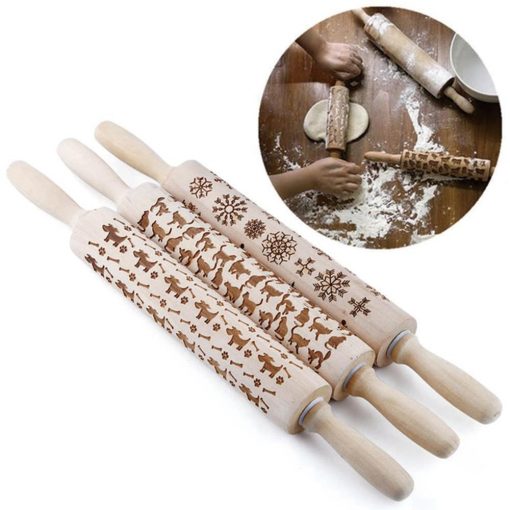 MAMA'SBAKING™: Embossed Rolling Pin Bakery, Make Your Baking Look As Delicious As it Tastes Cat Dog Christmas GlamorousDogs