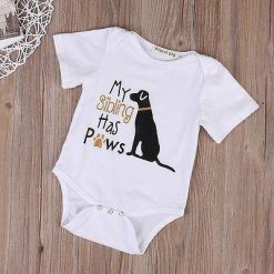 My Sibling Has Paws Baby Romper Stunning Pets 
