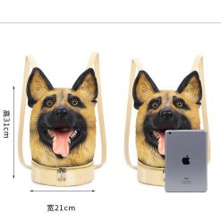 New Fashion 3d Backpack Dog Avatar Backpack Trend Casual Creative Backpack Stunning Pets 