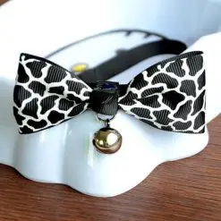 New Lovely Adjustable 6 Colors Plaid Leopard Print with Bell Necklace Stunning Pets White Leopard Adjustable 