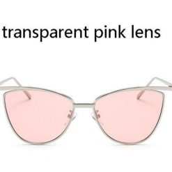 Novelty Cat Eye Sunglasses Stunning Pets silver frame pink 