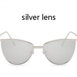 Novelty Cat Eye Sunglasses Stunning Pets silver frame silver 