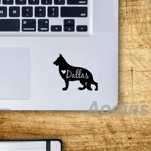Personalized German Shepherd Dog Car Sticker Glamorous Dogs 10x8 cm Black
