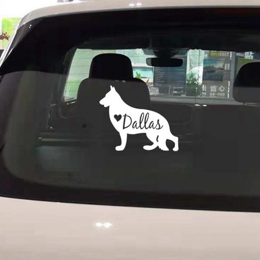 Personalized German Shepherd Dog Car Sticker Glamorous Dogs 20x17 cm White