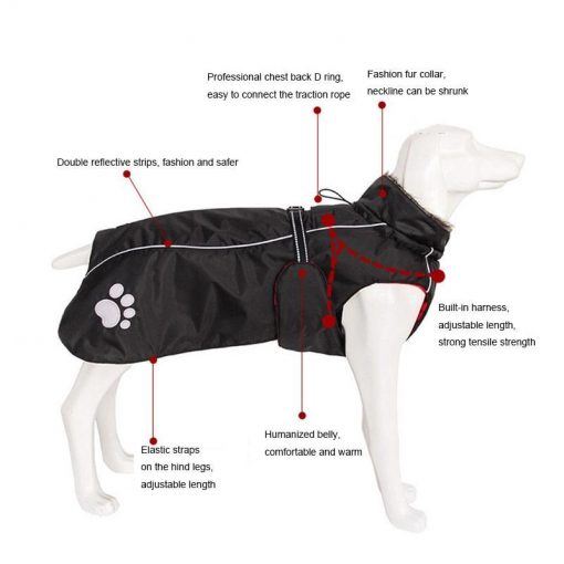 HQ Thick Winter Raincoat For medium And Larger Dog Breeds 3